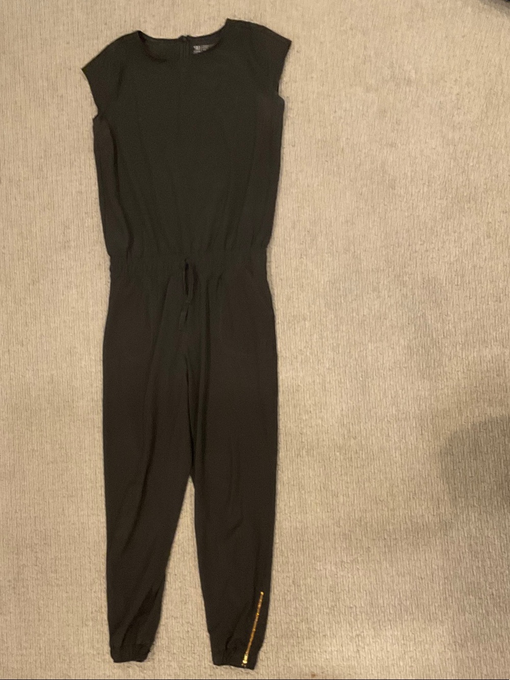 Albion Black Kids One-Piece Jumpsuit with Gold Zip Accent